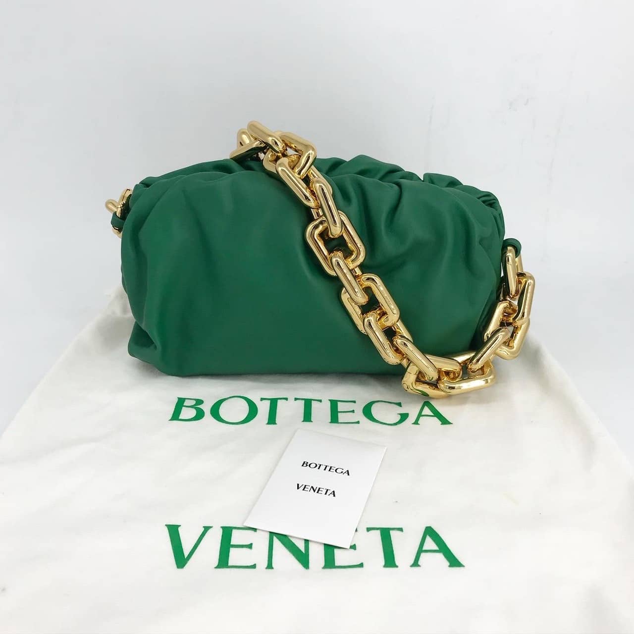 (Like New!) Bottega Veneta Chain Pouch Raintree Bag - Luxury Marketplace